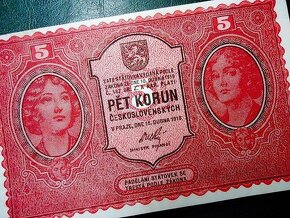 5 Korún 1919 Seria 0023 Neperforovaná - 4