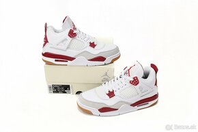 Nike jordan 4 white red - 4