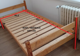 Posteľ masív borovica + rošt 195 x 85 - 4
