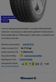 LETNE PNEU BRAVURIS 3HM - 245/45/18 - 2 KUSY - 6MM - 4