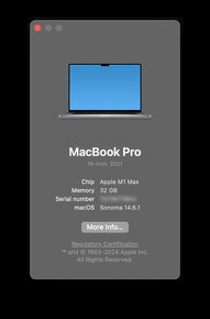 MacBoo Pro 16" M1 Max 32GB RAM 1TB - 4