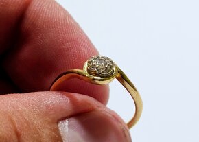 14k zlatý prsteň 0,10ct ✨✨✨ - 4