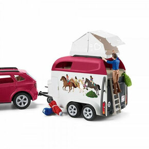 Schleich dobrodružné auto s prívesom a koňom - 4