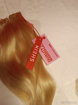 Tape in vlasy na páskach blond 40 cm - 4