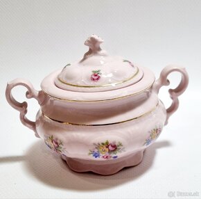 Ruzovy porcelan kavovy set - 4