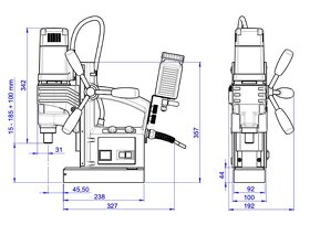 Magnetická vrtačka ALFRA ROTABEST 50 RL-E + sada vrtáků 6ks - 4