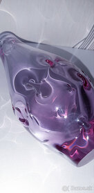 Ružová váza - hutné sklo - 4