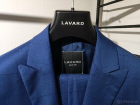 Pánsky modrý károvaný oblek Lavard - 4