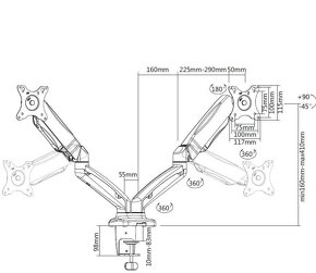 Predam nastavitelny stojan na 2 monitory zn. MAX - 4