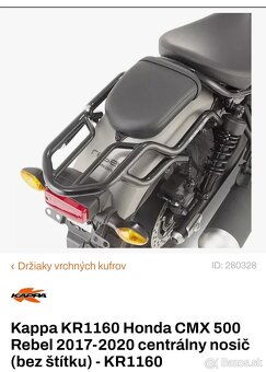 Zadný nosič na kufor Honda Rebel cmx 500 - 4