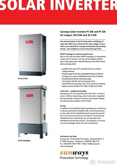 Trojfázový solárny menič SUNWAYS PT 30000 – 30 kW - 4