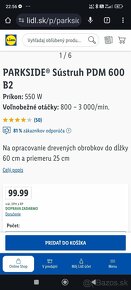 NOVÉ NEPOUŽITÉ Sútruhy na drevo -Parkside PDM 600 B2 550W - 4