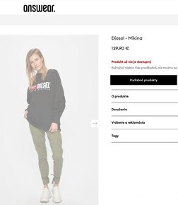 DIESEL - Nová Atraktívna Oversize Mikina S, M, L (PC 140 €) - 4