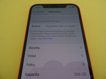 iPhone 12 256GB RED - ZÁRUKA 1 ROK - 100% BATERIA - 4