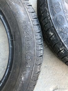 Predám letné pneumatiky 195/60 r15 vzor 7,4mm 2ks - 4