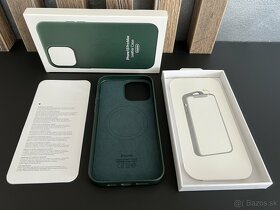Kozeny kryt iPhone 13 Pro Max Leather Case Green - 4
