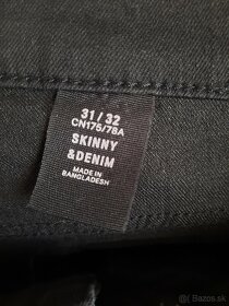 Pánske uni H&M skinny & denim veľ.31/32 nové - 4