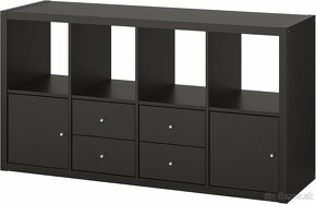 IKEA čierna sada Kallax - 2x skriňa, 2x vysoká polica, 3x.. - 4