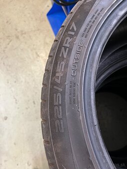 Predám sadu letných pneumatík  225/45 R17 Nokian - 4