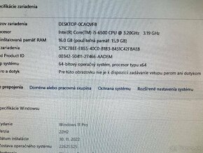 Herný počítač HP.Intel i5-6500 4x3,20GHz.16gb ram.RX6400 4G - 4