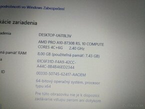 predám základnú dosku pre notebook Hp elitebook 725 g4 - 4