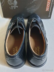 Nové pánske kožené topánky čierne - 4