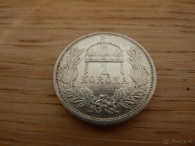 R-U vzácna strieborná 1 koruna 1892 KB vo veľmi peknom stave - 4