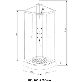 Úplne nový sprchový kút K-391B N.B 90x90 - 4