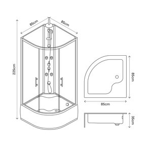 Sprchova HYDROMASÁŽNA KABINA (nová-zabalena) - 4