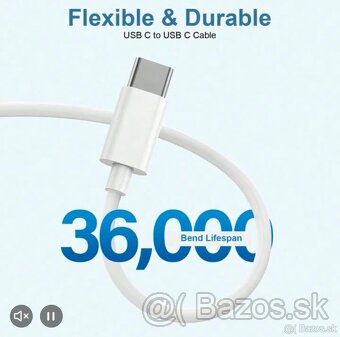 USB-C 2m 60W Dátový a nabíjací kábel iPhone Samsung - 4