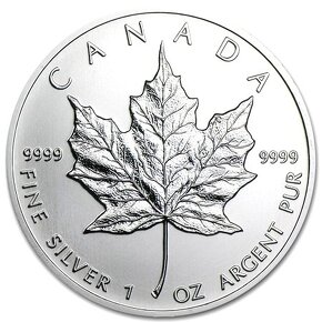 Investičné striebro, Strieborná minca Canadian Maple Leaf 1 - 4