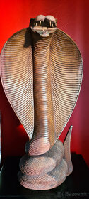 Drevená socha kobry 50 cm Suar drevo Indonézia - 4