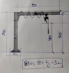 stlpový žeriav Abus VS 500 kg - 3 m - 4