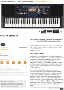 Predám klávesy Yamaha PSR E333 - 4