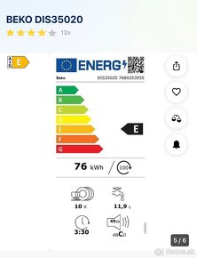 Umývačka riadu BEKO vstavaná  šírka 45cm - 4