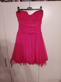 Spoločenské ružové šaty M - 4
