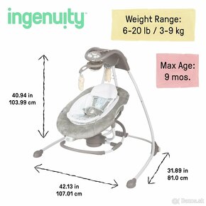 Ingenuity InLighten 2-in-1 Baby Swing & Rocker - 4