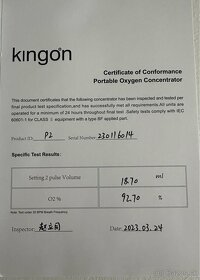 Kyslíkový koncentrátor KINGON P2 - 4
