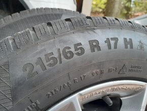 4ks zimne 215/65 R17 obute na alu diskoch - kodiaq, tarraco - 4