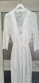 Biele čipkované šaty UNI/ kardigán - 4