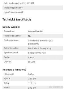 Predam baliv Kuchynsku batériu KI-1031 čiernu nova zabalena - 4