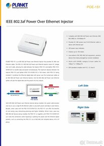 POE 48V injektor - napájení po ethernetu IEEE802.3af - 4