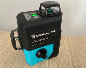 12 líniový PROFI 3D krížový samonivelačný laser zelený DEKO - 4