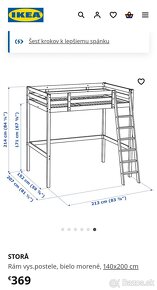 IKEA vyvýšená posteľ 140x200cm - 4