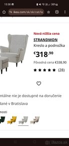 Ušiak/kreslo s taburetom IKEA STRANDMON - 4