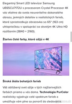 65” 4K Samsung Smart LED TV v zaruke - 4