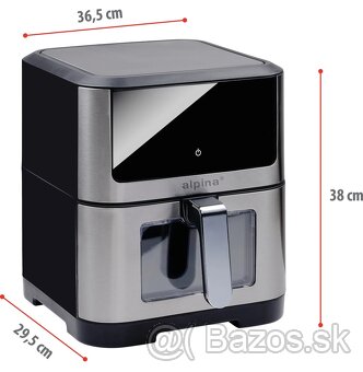 Nerozbaleny  alpina Airfryer XXL - Teplovzdušná fritéza 8L - 4