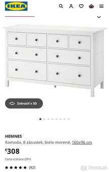 IKEA Hemnes komoda 8 zásuvkova/rezervácia/ - 4