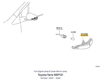 Bočná smerovka OEM Toyota Yaris III - 4