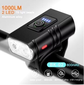 Cyklosvetlo 2ks 1000Lumen USB - 4